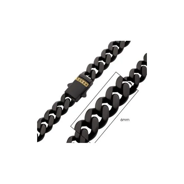Men's Black Sapphire Stainless Chain Necklace Erickson Jewelers Iron Mountain, MI