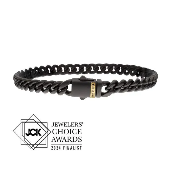 Black Stainless Steel Miami Cuban Chain Bracelet Erickson Jewelers Iron Mountain, MI