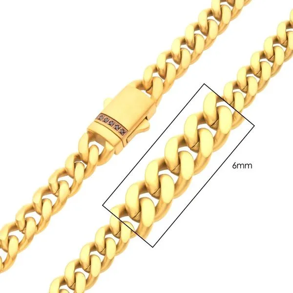 18Kt Gold IP Steel Chain Necklace Erickson Jewelers Iron Mountain, MI