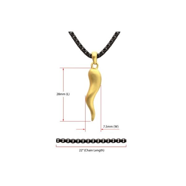 Stainless Italian Horn Necklace Erickson Jewelers Iron Mountain, MI