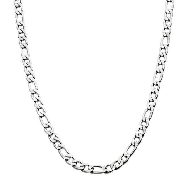 Stainless Figaro Chain Image 2 Erickson Jewelers Iron Mountain, MI