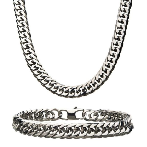 Stainless Steel Bracelet & Necklace Set Erickson Jewelers Iron Mountain, MI