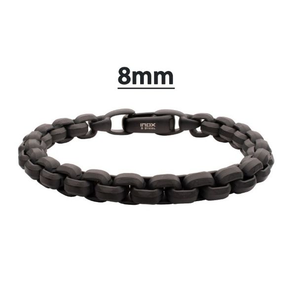 Matte Black IP Stainless Steel Box Bracelet Erickson Jewelers Iron Mountain, MI