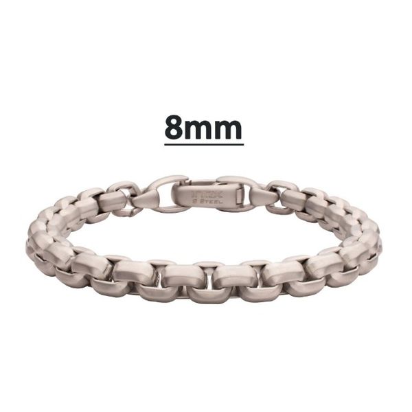 Matte Finish Stainless Steel Box Bracelet Erickson Jewelers Iron Mountain, MI
