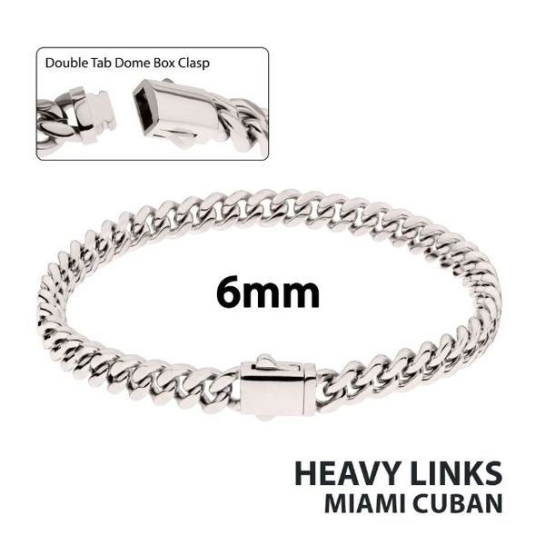 Heavy Miami Cuban Stainless Steel Bracelet Erickson Jewelers Iron Mountain, MI