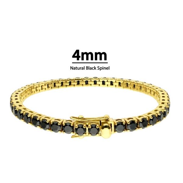 Stainless Steel Black Spinel Tennis Bracelet Erickson Jewelers Iron Mountain, MI
