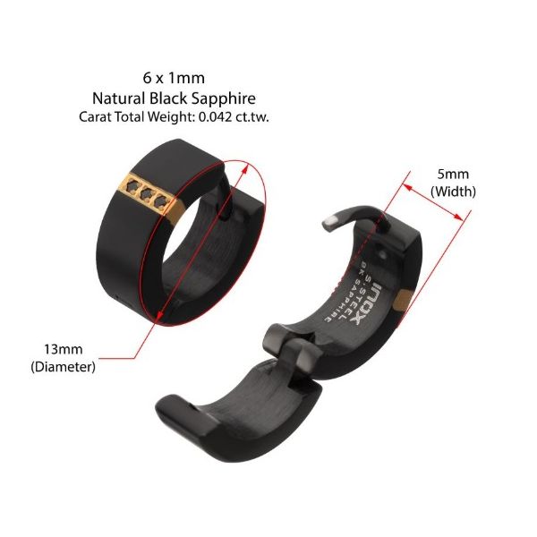 Matte Black Sapphire Huggie Earrings Erickson Jewelers Iron Mountain, MI