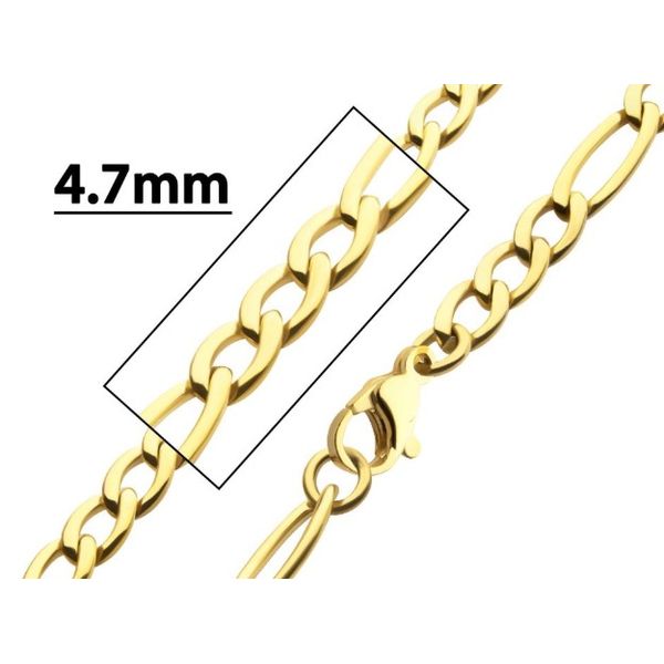 18Kt Gold IP Titanium Figaro Chain Necklace Erickson Jewelers Iron Mountain, MI