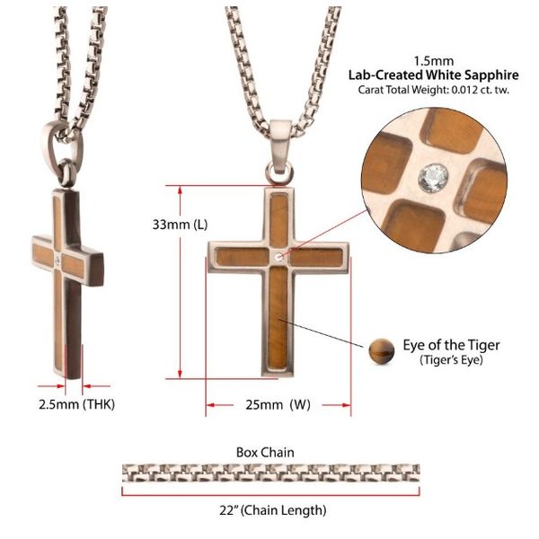 Stainless Steel Tigers Eye Inlay Necklace Erickson Jewelers Iron Mountain, MI