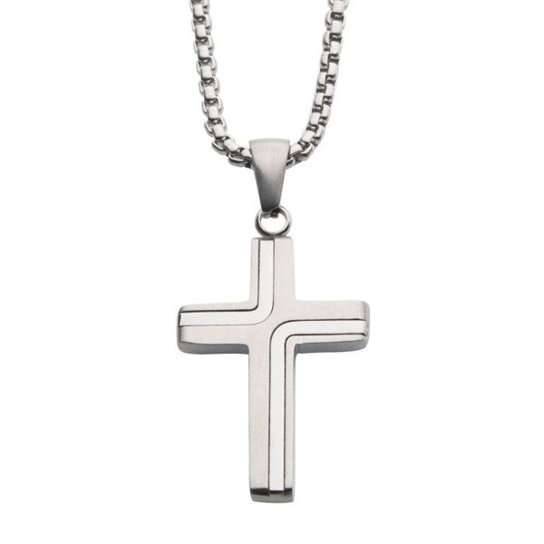 Men's Steel Cross Pendant Erickson Jewelers Iron Mountain, MI