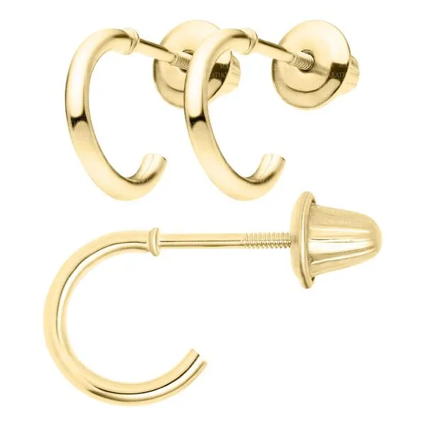 14Kt Gold Screwback Small Hoop Earrings Erickson Jewelers Iron Mountain, MI