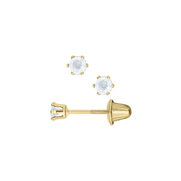 14Kt Yellow White Topaz Stud Earrings Erickson Jewelers Iron Mountain, MI