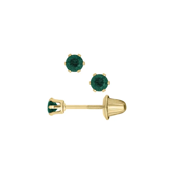 14Kt Yellow Emerald Stud Earrings Erickson Jewelers Iron Mountain, MI