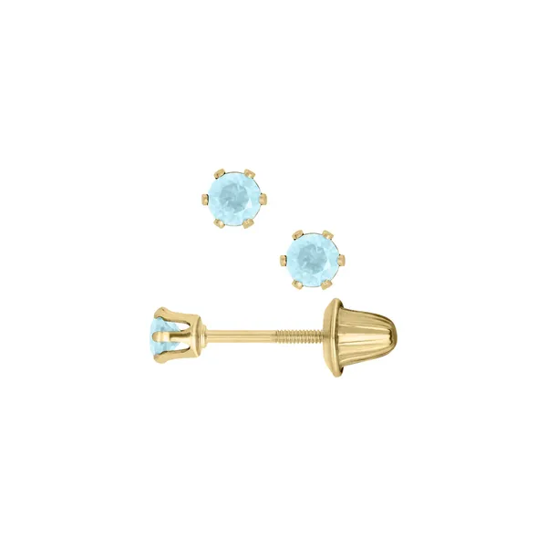 Blue Zircon Stud Earrings Erickson Jewelers Iron Mountain, MI