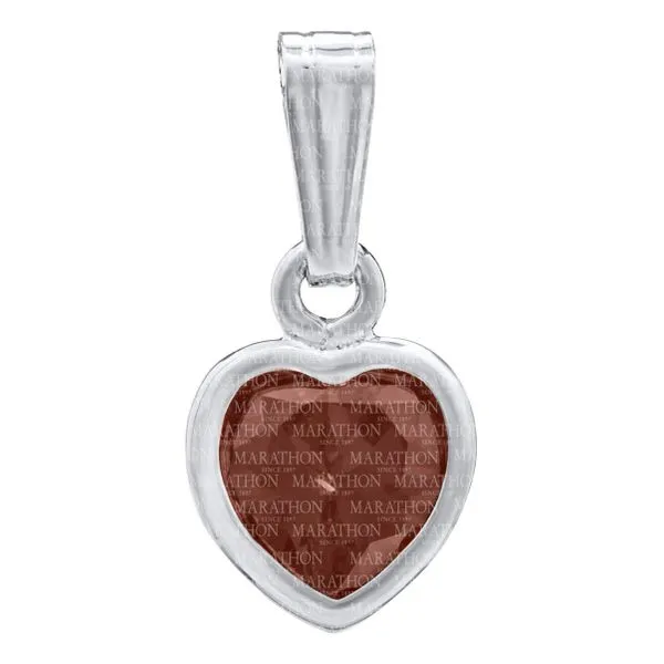 Sterling Silver January CZ Heart Pendant Necklace Erickson Jewelers Iron Mountain, MI