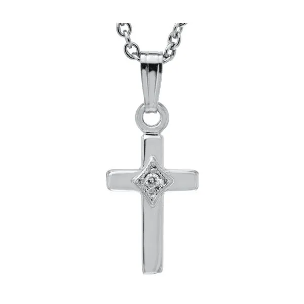 Diamond Cross Pendant with Chain Erickson Jewelers Iron Mountain, MI