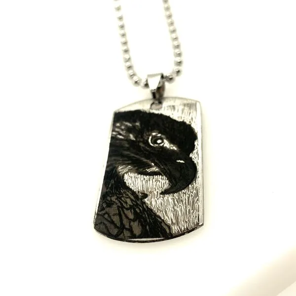 STAINLESS ENGRAVED EAGLE DOG TAG Erickson Jewelers Iron Mountain, MI