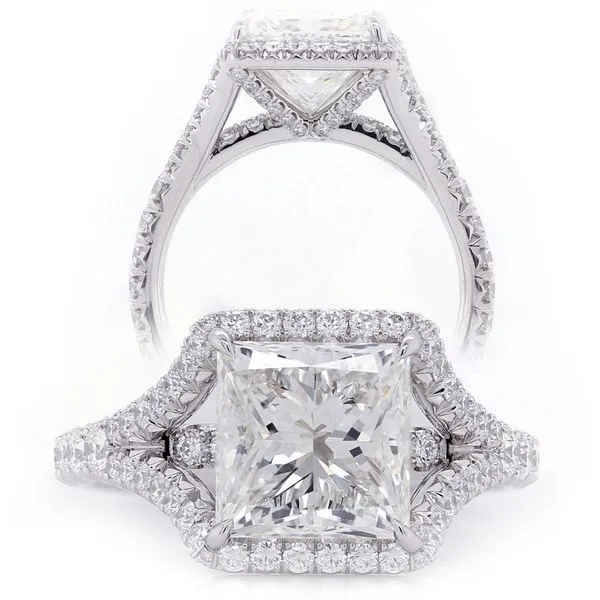 Princess Cut DIamond Split Shank Engagement Ring Joe Escobar Diamonds Campbell, CA