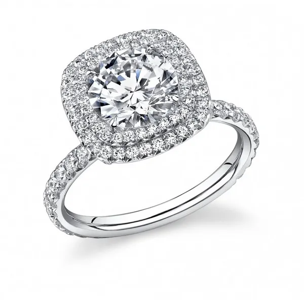 Platinum Engagement Ring with Double Halo Joe Escobar Diamonds Campbell, CA