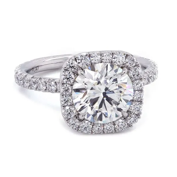 Round Diamond Cushion Halo Engagement Ring Joe Escobar Diamonds Campbell, CA