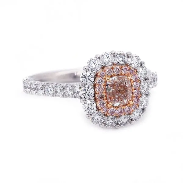 Pink Diamond Halo Engagement Ring Joe Escobar Diamonds Campbell, CA