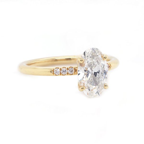 Oval Diamond Delicate Pave Engagement Ring Joe Escobar Diamonds Campbell, CA
