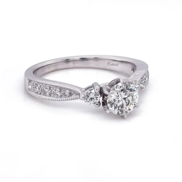 Three Stone Six Prong Diamond Engagement Ring Joe Escobar Diamonds Campbell, CA