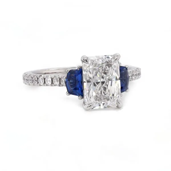 Radiant Cut Diamond Three Stone Ring Joe Escobar Diamonds Campbell, CA