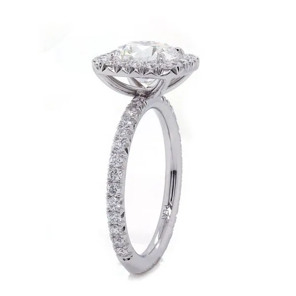 Round Diamond Cushion Halo Engagement Ring Image 2 Joe Escobar Diamonds Campbell, CA