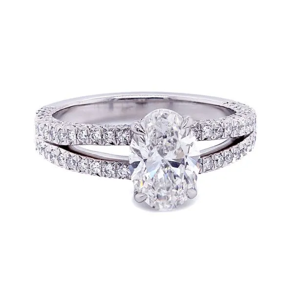 Oval Diamond Split Shank Engagement Ring Joe Escobar Diamonds Campbell, CA