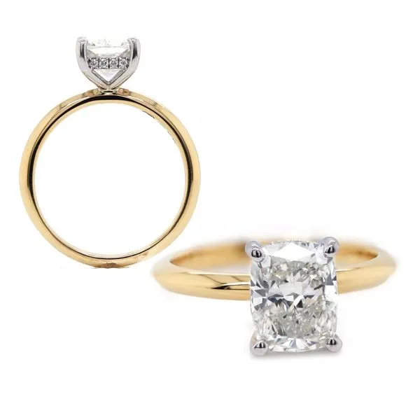 Elongated Cushion Cut Diamond Hidden Halo Engagement Ring Joe Escobar Diamonds Campbell, CA