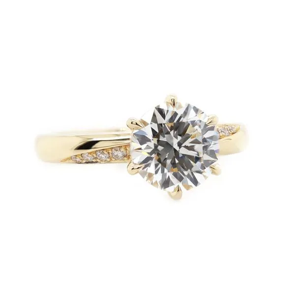Offset Pave Diamond Engagement Ring Joe Escobar Diamonds Campbell, CA
