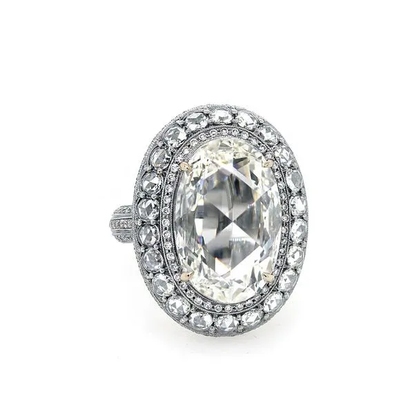 Oval Rose Cut Vintage Style Estate Ring Joe Escobar Diamonds Campbell, CA