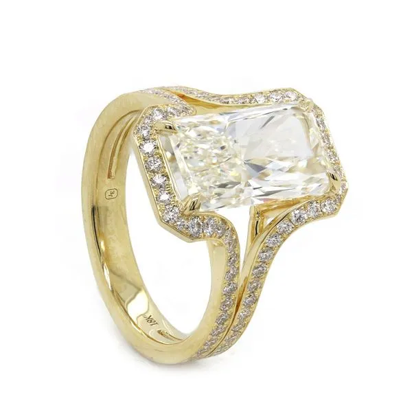 Radiant Cut Diamond Split Shank Engagement Ring Image 3 Joe Escobar Diamonds Campbell, CA