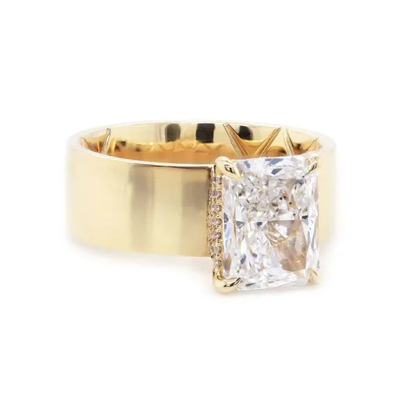 Radiant Cut Diamond Cigar Band Engagement Ring Joe Escobar Diamonds Campbell, CA