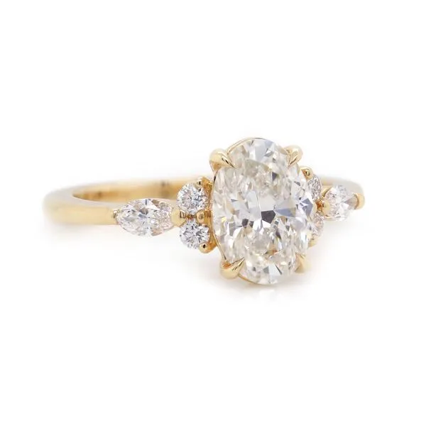 Oval Diamond Accented Engagement Ring Joe Escobar Diamonds Campbell, CA