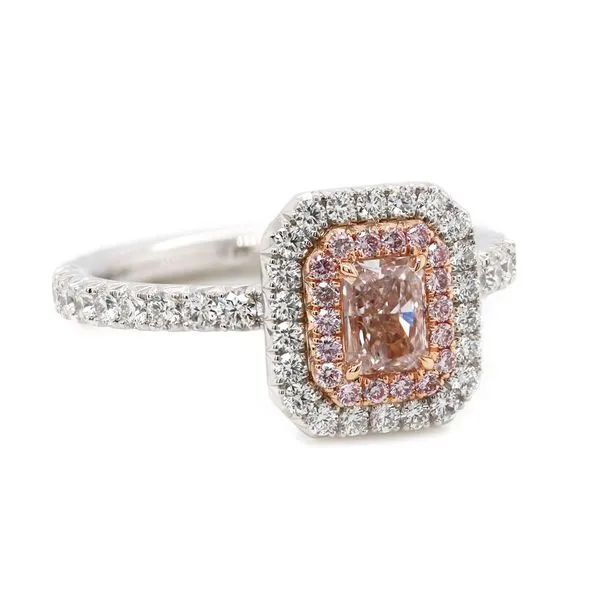 Radiant Pink Diamond Double Halo Ring Joe Escobar Diamonds Campbell, CA