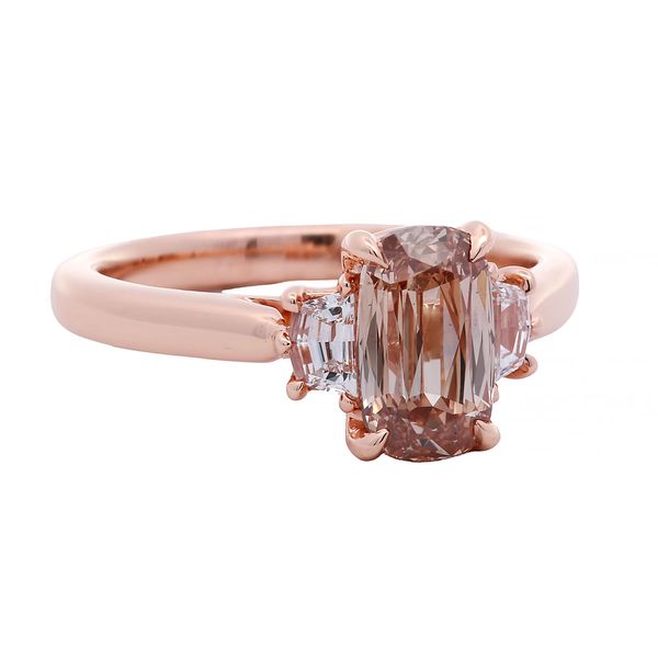 Fancy Brown-Orange Three Stone Diamond Ring Joe Escobar Diamonds Campbell, CA