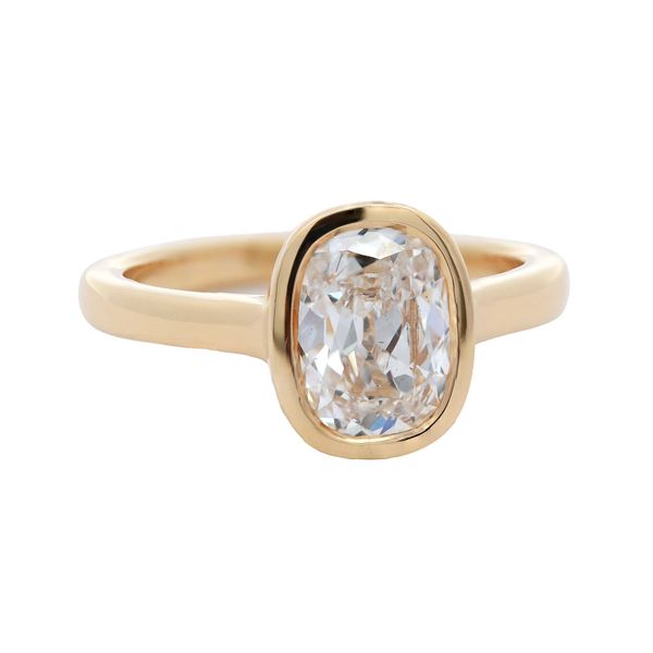 Cushion Cut Diamond Bezel Solitaire Engagement Ring Joe Escobar Diamonds Campbell, CA