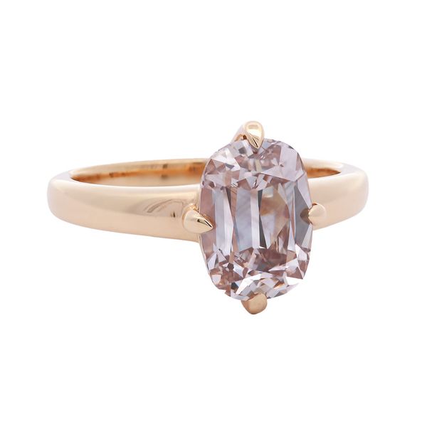 Old Mine Cut Light Brown Diamond Solitaire Ring Joe Escobar Diamonds Campbell, CA