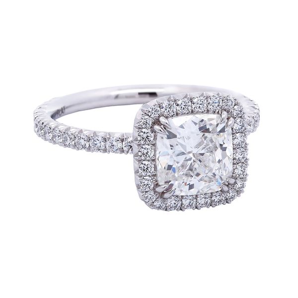 Cushion Cut Diamond Halo Engagement Ring Joe Escobar Diamonds Campbell, CA