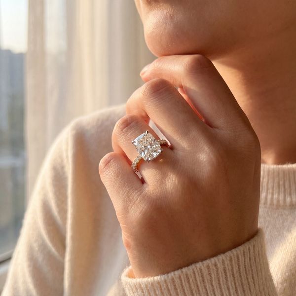 Elongated Cushion Cut Diamond Engagement Ring Image 2 Joe Escobar Diamonds Campbell, CA