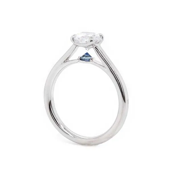 Solitaire Engagement Ring with Inverted Sapphire Image 2 Joe Escobar Diamonds Campbell, CA