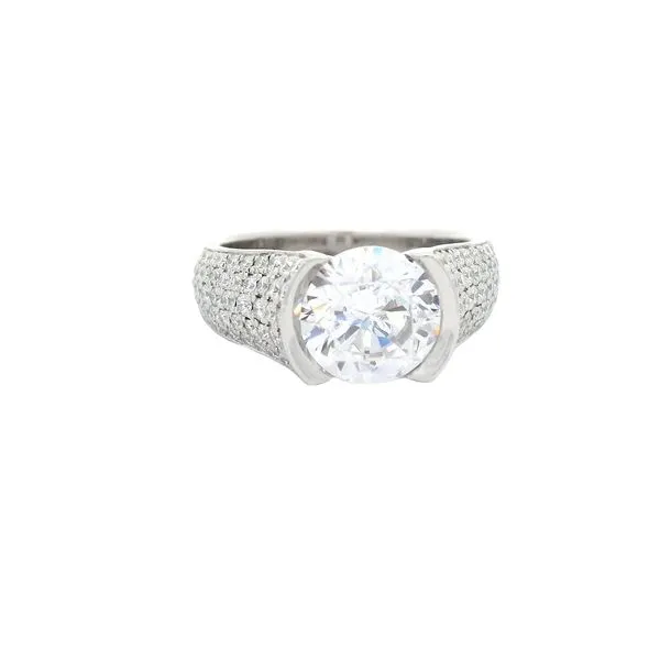 Tapered Pave Engagement Ring Joe Escobar Diamonds Campbell, CA