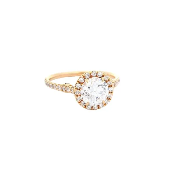 Vintage Style Rose Gold Halo Ring Joe Escobar Diamonds Campbell, CA