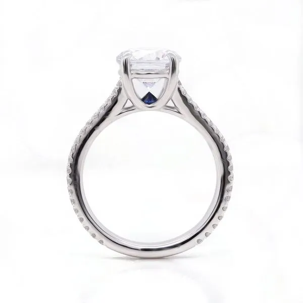 Split Shank Engagement Ring with Inverted Sapphire Image 2 Joe Escobar Diamonds Campbell, CA