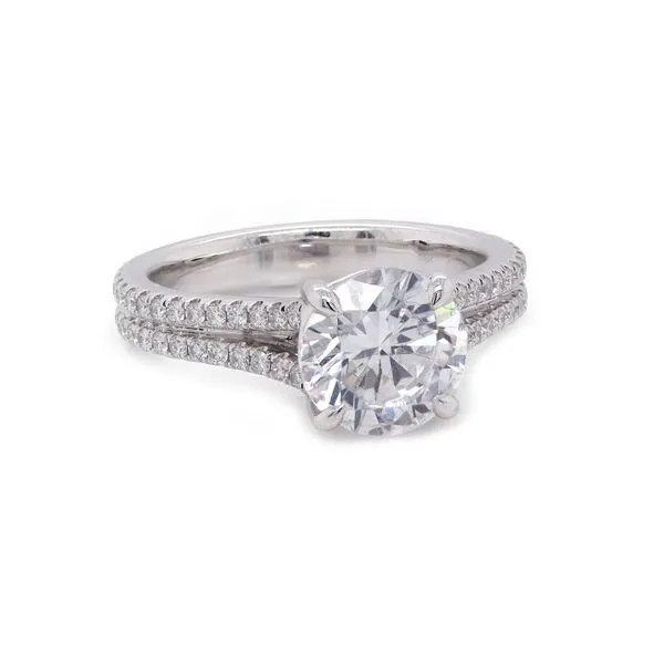 Split Shank Engagement Ring with Inverted Sapphire Joe Escobar Diamonds Campbell, CA