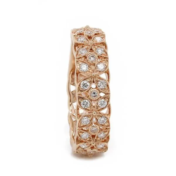 Rose Gold Floral Style Diamond Band Joe Escobar Diamonds Campbell, CA