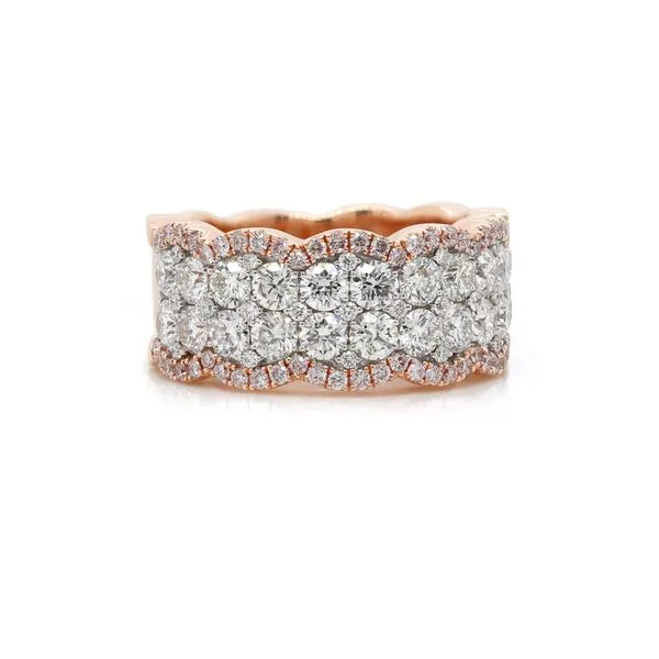 White and Pink Diamond Pave Band Joe Escobar Diamonds Campbell, CA