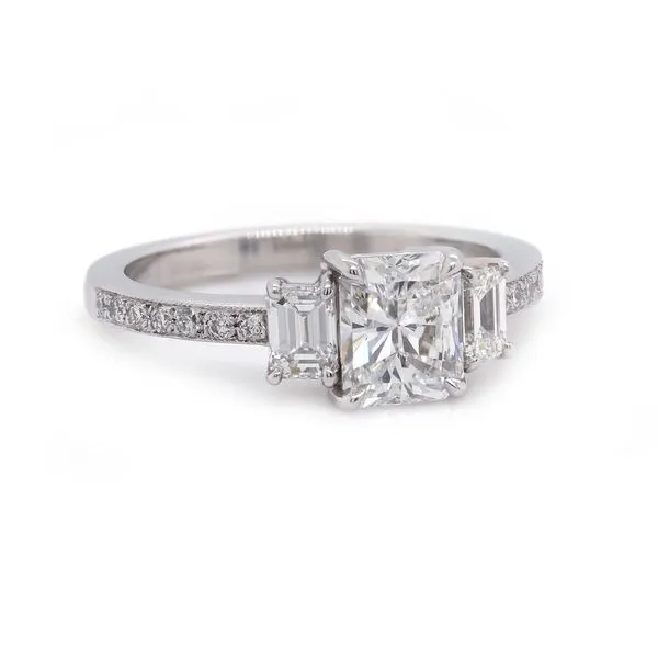Radiant Cut Diamond Three Stone Ring Joe Escobar Diamonds Campbell, CA